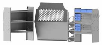 #00 0" W Plastic Shelf Bins HVAC // " H Shelves // Compact Cargo Vans