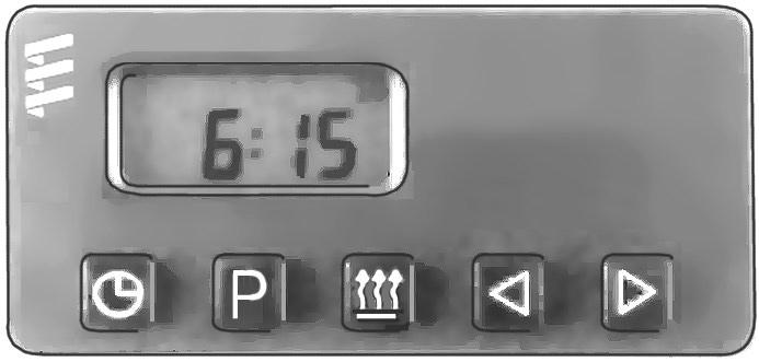 Espar Pre-Heater Control (Optional) Changing the Time or Da y Push and hold button until the time display begins to flash. Continue to set the time as listed in setting time and weekday.