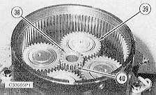 Remove sun gear (38) and four planetary gears (39) from the