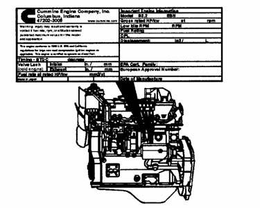 Engine Identification Engine Dataplate The engine dataplate