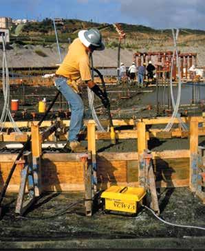 Conventional concrete vibrators have noticeably reduced motor RPM and frequency as soon as they are placed in the concrete.