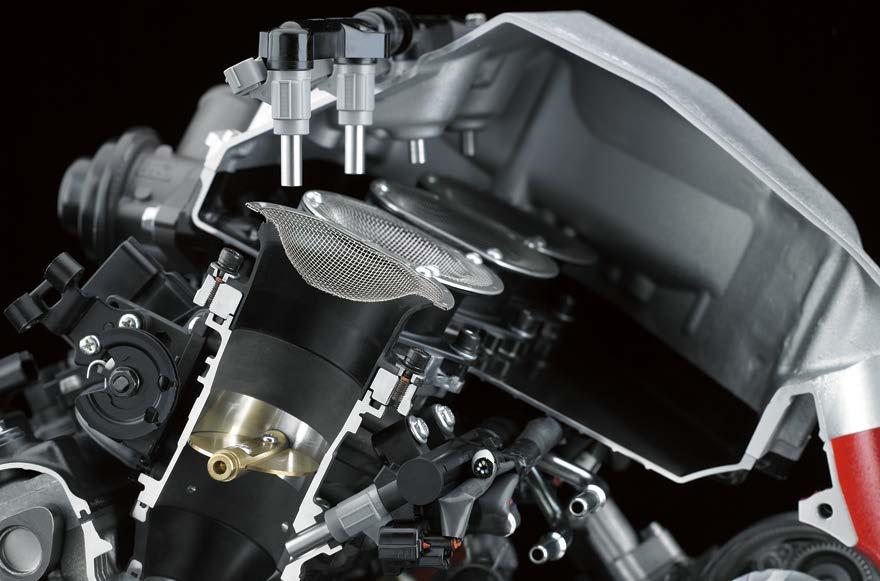 THE QUEST FOR POWER Aluminium Intake Chamber * Inside the intake 8 chamber, newly developed Kawasaki technology contributes to the engine s high performance.