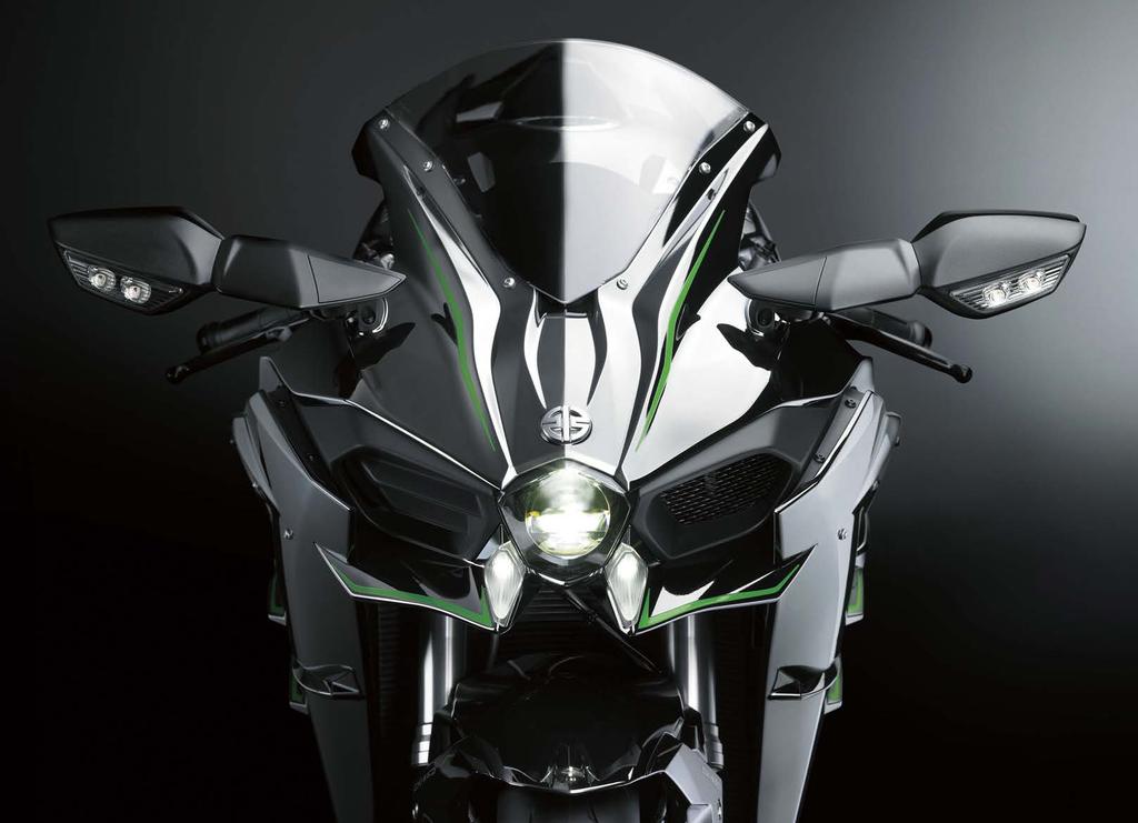 SHAPED FOR SPEED Downforce Generation In order to maintain both straight-line stability and the control to change direction while running at high speed, the Ninja H2 features a number of aerodynamic