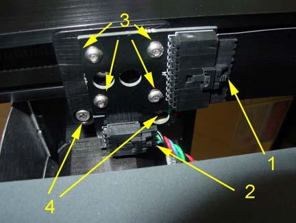 50 R240 - X-axis Arm 1. Power OFF and unplug the VLS. 2. Remove the Rear Cover, Rear Side Covers, and Side Covers. 3.