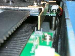 Cover F Position sensor board Detecting plate Y 2. Remove 2 setscrews and disconnect the remove sensor board.