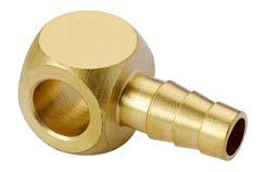 Spigots for PU compressed-air tubes 168 Brass, aluminum back anodized Single ring nozzle - For banjo bolt with thread M3, M5 - Tube connection removable - Material brass - Temperature range -4 to 140