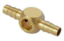 Spigots for PU compressed-air tubes Brass, aluminum back anodized 169 Double ring nozzle - For banjo bolt with thread M3, M5 - Tube connection removable - Material brass - Temperature range -4 to 140