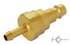 Quick-release couplings 178 Brass / plastic black Plug spigot with check valve - Sealing NBR (Perbunan) - Material brass - Allowable medium: Air - Temperature range 5 to 158 F (-15 to +70 C) -