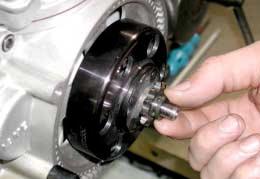 46). Fig.46 ATTENTION: INSTALL WASHER WITH BEVEL TOWARDS SHAFT. - INSTALL PISTON FITTING (P.