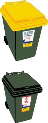 Westland s Kerbside Collection Service The collection has two different wheelie bins: Recycling bin (yellow lid) This large 240 litre bin will be collected from the kerbside fortnightly on your