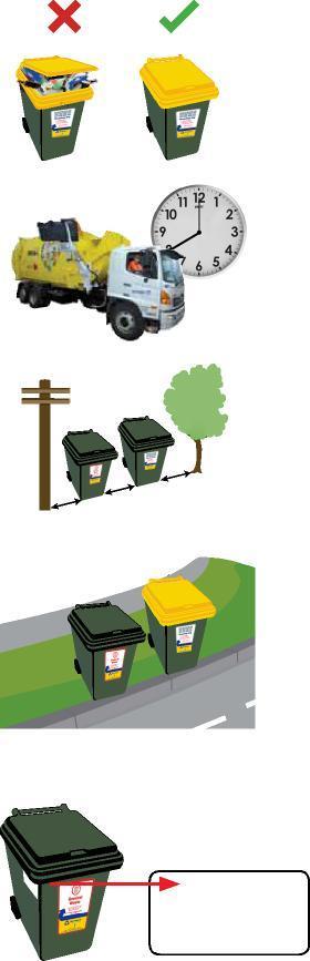 How to use your wheelie bins: To ensure your bin is collected, please follow these guidelines: Bin lids must be closed flat to ensure collection.