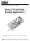QUALITY CONTROL Sample Applications