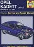 KADETT petroi. Havnes L-rvice and r- Oct 1984 to Oct Includes Fault Finding and MOT Test Check Sections