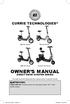 OWNER S MANUAL (DIRECT DRIVE SCOOTER SERIES)