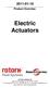 Product Overview. Electric Actuators