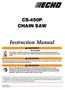 CS-450P CHAIN SAW. Instruction Manual. Burn Hazard