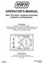 OPERATOR S MANUAL. HWH 725 Series, Computer-Controlled. Hydraulic Leveling System FEATURING: