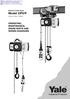 Electric Chain Hoist. Model CPV/F Capacity 125kgs kgs OPERATING, MAINTENANCE, SPARE PARTS AND WIRING DIAGRAMS. Yale. Industrial Products