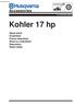 Kohler 17 hp. Accessories. Spare parts Ersatzteile Pièces détachées Reserve onderdelen Repuestos Reservdelar SERVICE IPL, SV ,