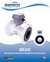 imag ISO 9001:2008 Municipal/Industrial Magmeter Instructions Flow Meters & Controls 9 001:2008 ISO CERTIFIED COMPANY CERTIFIED COMPANY
