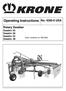 Operating Instructions No USA Rotary Swather Swadro 35 Swadro 38 Swadro 42 Swadro 46
