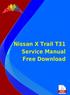 Nissan X Trail T31 Service Manual Free Download