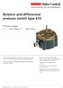 Relative and differential pressure switch type 610