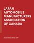 JAPAN AUTOMOBILE MANUFACTURERS ASSOCIATION OF CANADA