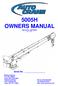 5005H OWNERS MANUAL Manual No Rev. 5/4/07