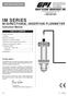 IM SERIES BI-DIRECTIONAL INSERTION FLOWMETER. Instruction Manual. To the owner SAVE THESE INSTRUCTIONS TABLE OF CONTENTS