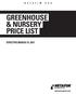 GREENHOUSE & NURSERY PRICE LIST