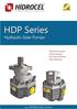 HDP Series. Hydraulic Gear Pumps. high performance, custom design, low noise emission, high efficiency...