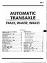 AUTOMATIC TRANSAXLE F4A33, W4A32, W4A33 CONTENTS
