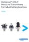 OsiSense XMLP Pressure Transmitters for Industrial Applications. Catalog