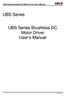 UBS Series Brushless DC Motor Driver User s Manual