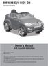 BMW X6 SUV RIDE-ON Owner s Manual with Assembly Instructions