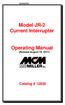 Model JR-2 Current Interrupter. Operating Manual (Revised August 19, 2011)