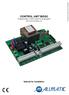 CONTROL UNIT BIOS2. Manual for installation. Programmable Control board for wings gates.