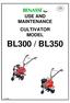 Spa USE AND MAINTENANCE CULTIVATOR MODEL BL300 / BL350