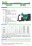 Diesel Generating Set 315KW / 394KVA 280KW / 350KVA. Standby Power(50Hz) Prime Power(50Hz) Standard Features