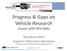 Progress & Gaps on Vehicle Research (Issues with PEV Stds)