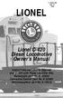 LIONEL. Lionel C-420 Diesel Locomotive Owner s Manual