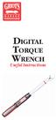 DIGITAL TORQUE WRENCH. Useful Instructions