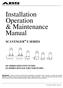 Installation Operation & Maintenance Manual