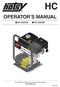 OPERATOR S MANUAL HC HC For the dealer nearest you consult our web page at
