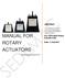 MANUAL FOR ROTARY ACTUATORS ABSTRACT. Doc #SED-MAN-Rotary Actuators-002. Date: 11-Sep-2017