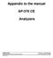 Appendix to the manual AP-370 CE. Analyzers