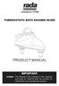 THERMOSTATIC BATH SHOWER MIXER PRODUCT MANUAL IMPORTANT