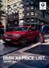 Sheer Driving Pleasure BMW X4 PRICE LIST. JANUARY 2018.