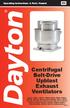 Centrifugal Belt-Drive Upblast Exhaust Ventilators. Operating Instructions & Parts Manual